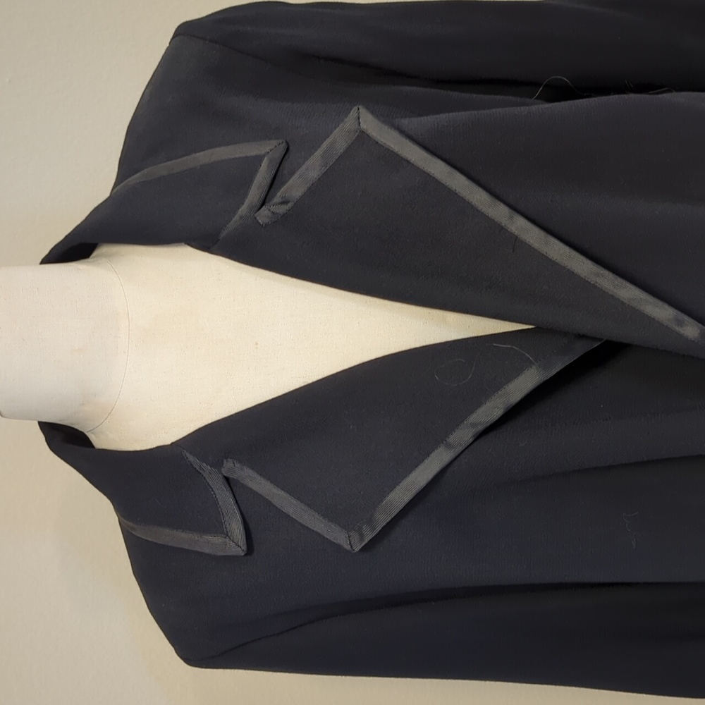 YSL black dressy wool open jacket size 44